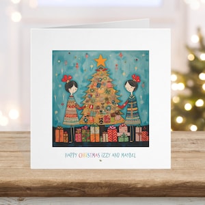 Carte de Noël lesbienne gay, Père Noël Lgbtq+ Fierté, Dame de femme couple gay, Ethnique asiatique, .L 3