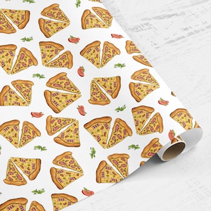 Wrapping Paper Roll Pizza wrapping paper, pizza takeaway gift wrap, food decopatch paper
