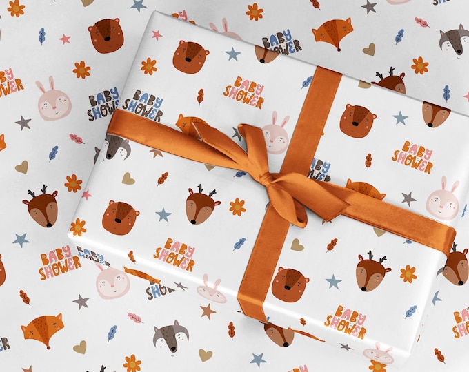 Sea Babies Gift Wrap Baby Wrapping Paper Baby Shower Gift Wrap Wrapping