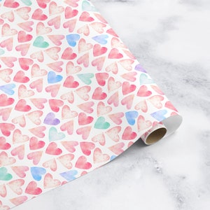 Heart Wrapping Paper Roll: Valentine&#39;s or Birthday Gift Wrap