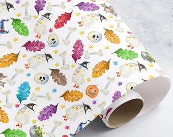 Halloween Pumpkin Gift Wrap: Spooky Ghost Wrapping Paper