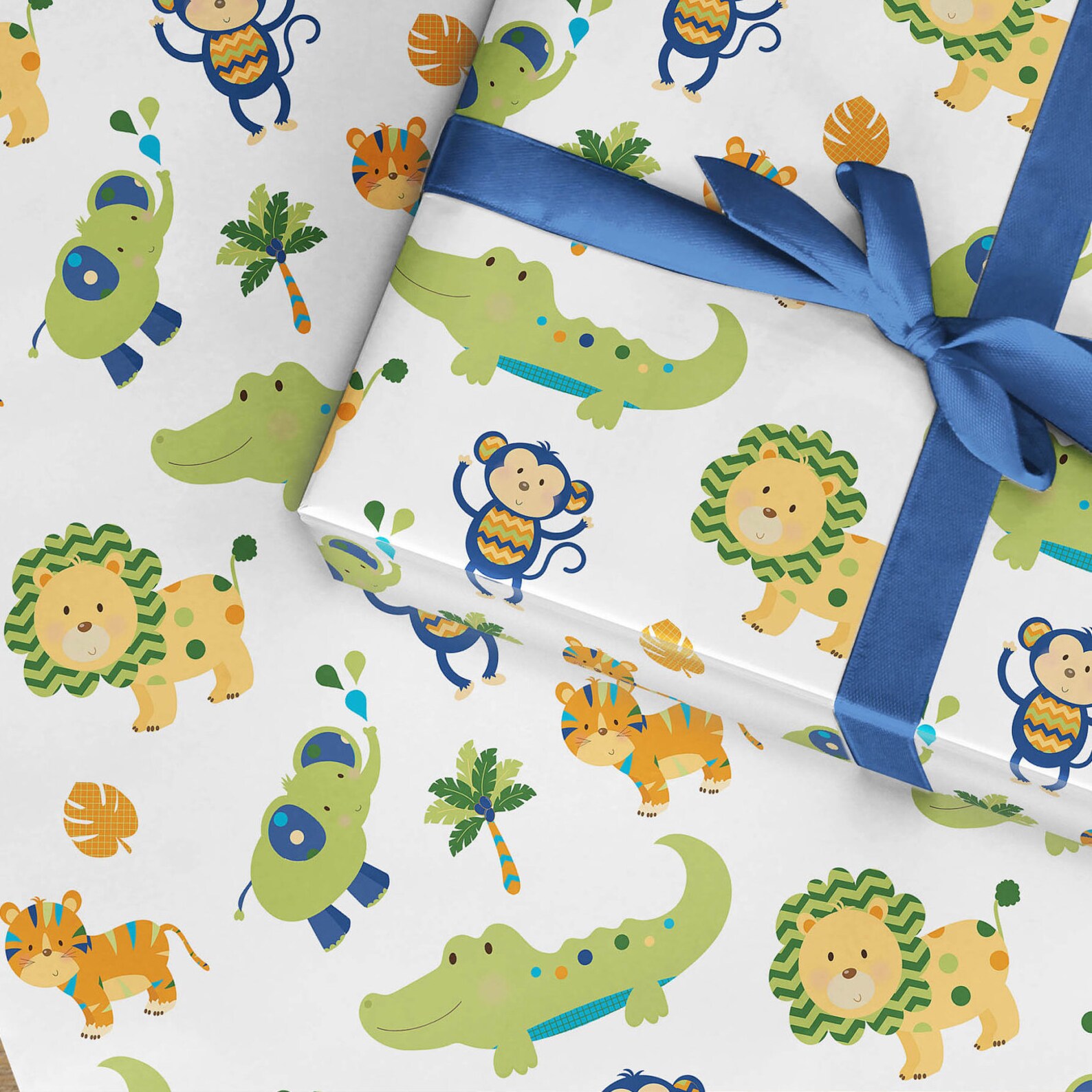 Kids Wrapping Paper Fun Safari Jungle Wrapping Paper Gender Etsy