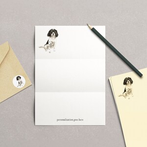 10x Springer spaniel Writing Set with Stickers and Envelopes, Writing Paper Ivory, Dog Letter, Personalised Writing watercolour illustration