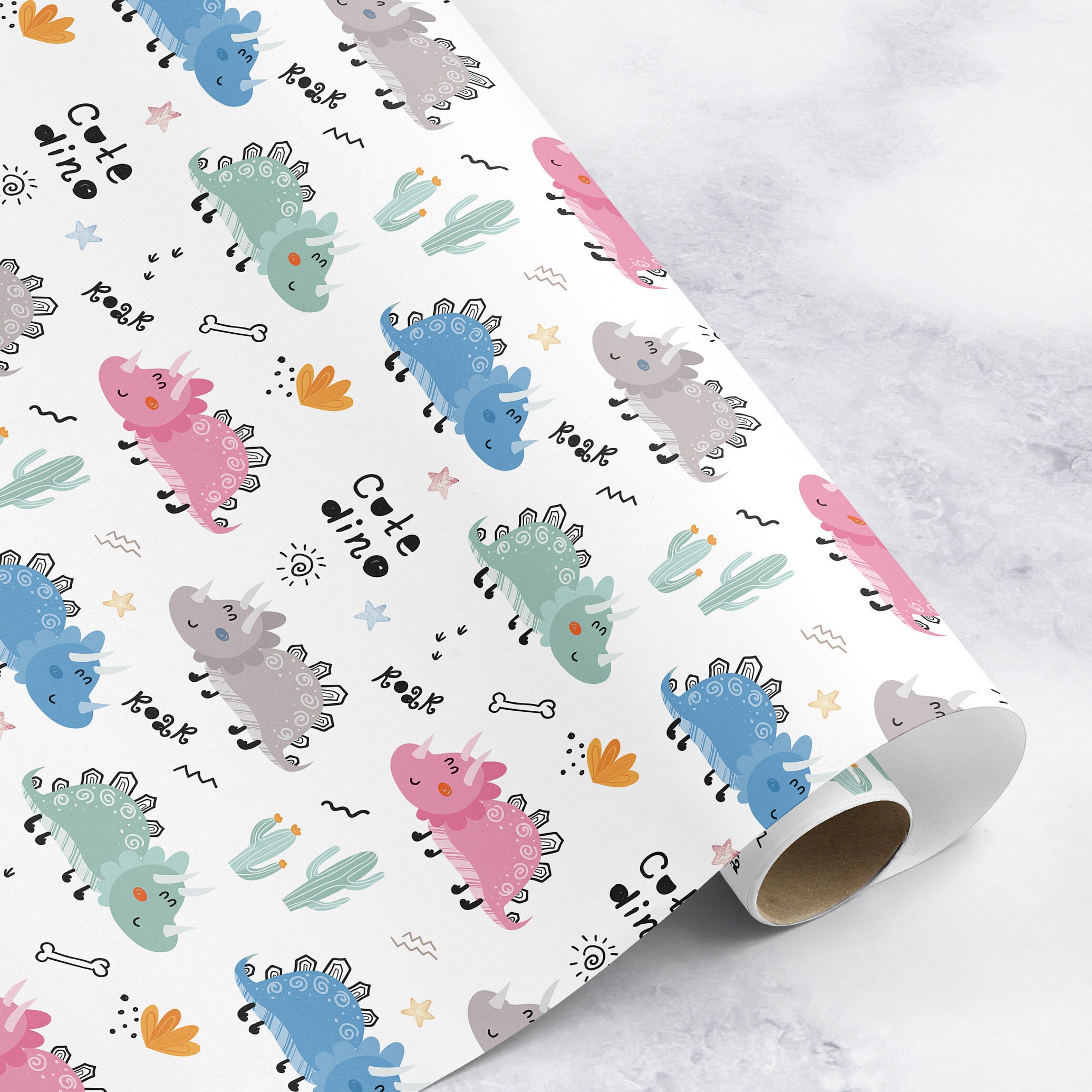 Dinosaur Birthday Wrapping Paper Boy Dinosaur Gift Wrap Girls Etsy UK
