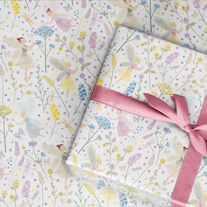 Feenhaftes Geschenkpapier, Feenblumen Geschenkverpackung, Feen Geschenkpapier