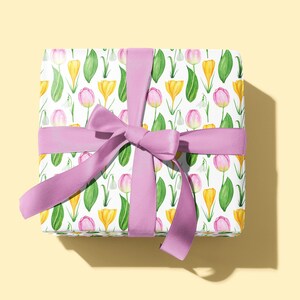 Krokus Tulpe Schneeglöckchen Geschenkpapier, Geschenkpapier Frühling, klassisches hübsches Papier, Geschenkpapier Muttertag