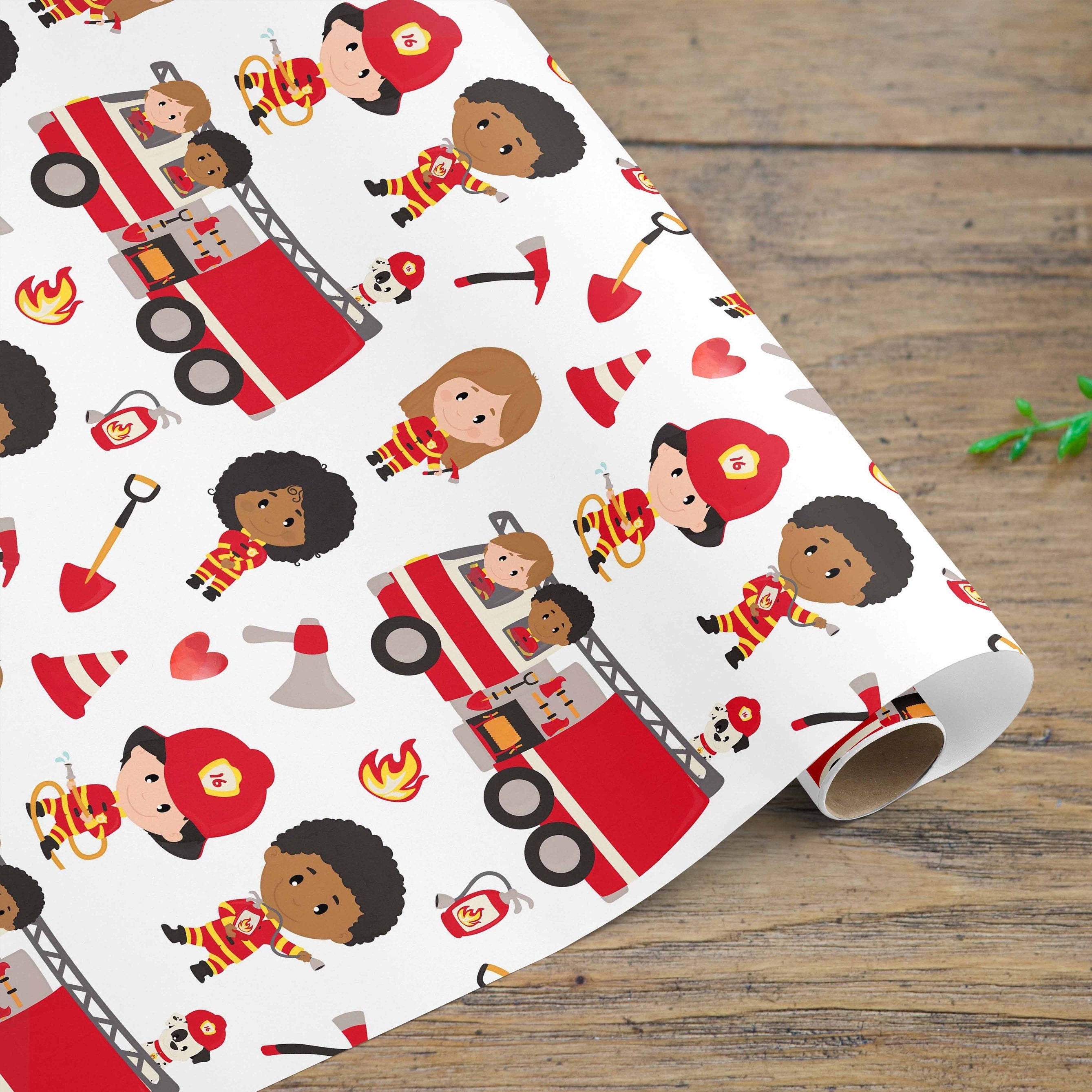 Fireman Wrapping Paper Fire Truck Wrapping Paper Kids - Etsy