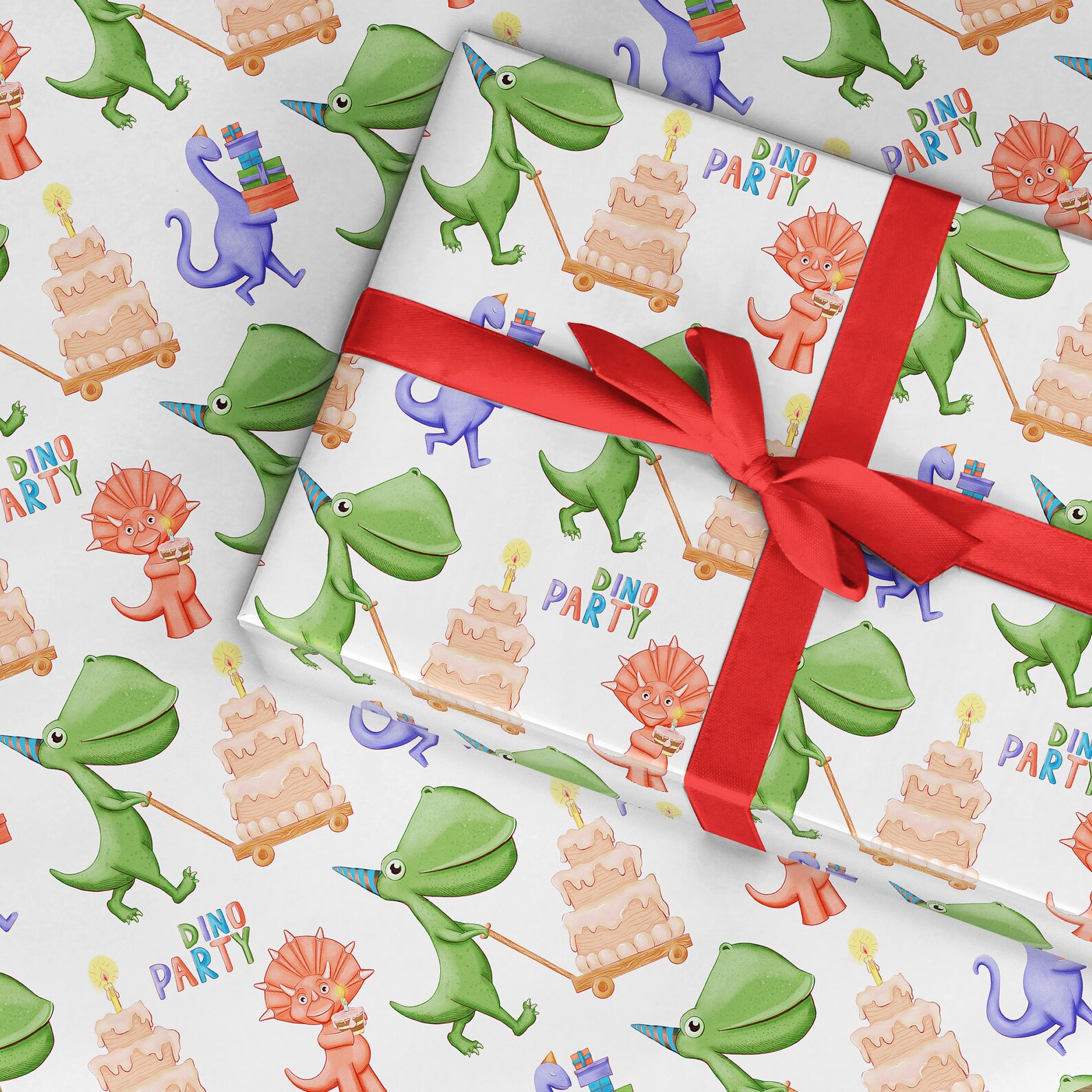 Dinosaur Wrapping Paper Dino Gift Wrap Kids Wrapping Paper Etsy UK