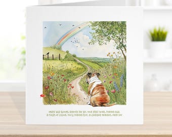Personalised Any Breed Dog Memorial Card: Watercolor Pet Loss Sympathy Card