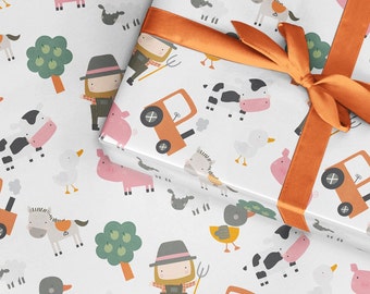Wrapping Paper Roll,  Farm tractor birthday boys girls, Toddler paper