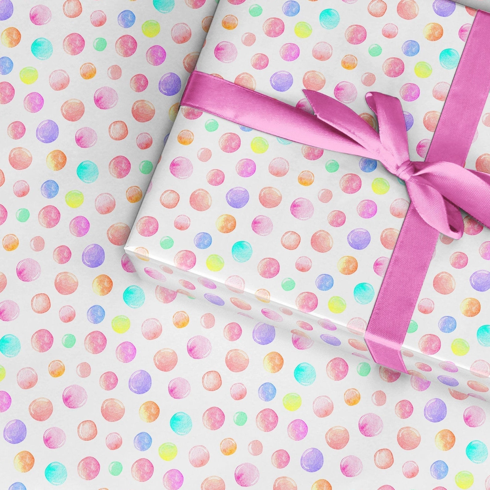 Bubbles Wrapping paper Illustrated pink bubble wrap fun gift | Etsy