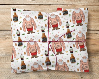 Santa Tattoo Christmas Wrapping Paper: Father Christmas Ink