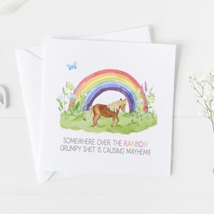 Carte commémorative pour animaux de compagnie de chevaux. Cadeau commémoratif Shetland Pony pour votre animal de compagnie v6