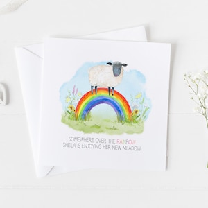 Carte commémorative des moutons de compagnie. Cadeau commémoratif de ferme pour votre animal de compagnie v8