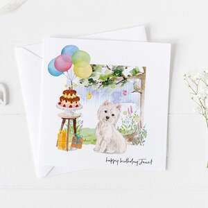 West Highland Birthday Card & matching wrapping paper, any age, dog birthday card for, westie card, furbaby birthday