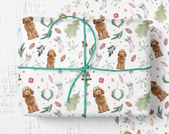 Cockapoo Christmas Wrapping Paper: Holiday Pet Gift Wrap