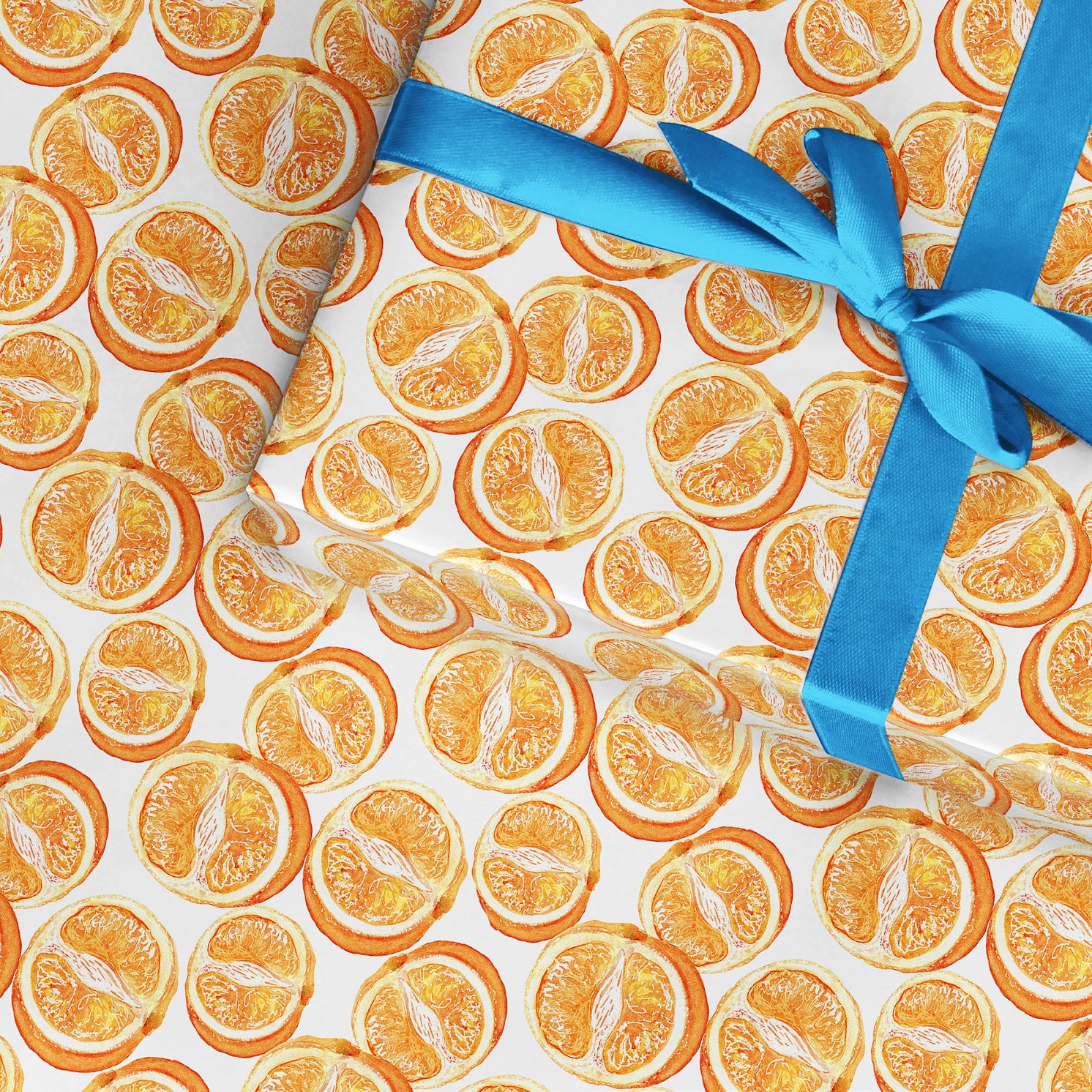 Orange slices Wrapping Paper for tropical fun wrapping paper Etsy