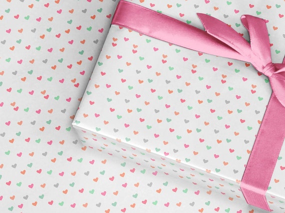 Bright Heart Wrapping Paper, Valentine Wrapping Paper, Wrapping Paper For,  Wife Wrapping Paper, Mothers Day Wrapping Paper, Wrapping Paper -   Denmark