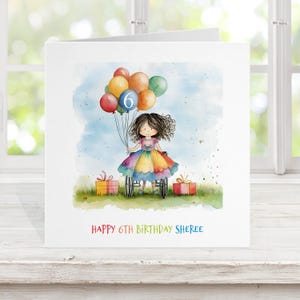 Carte d'anniversaire pour fille en fauteuil roulant, personnalisée pour tout âge, carte d'anniversaire pour fille handicapée, mobilité réduite, voeux de soutien