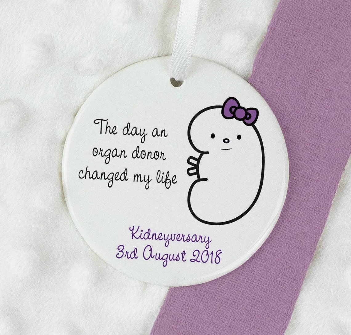Personalised Kidney Transplant Donor Gift Anniversary Organ Etsy