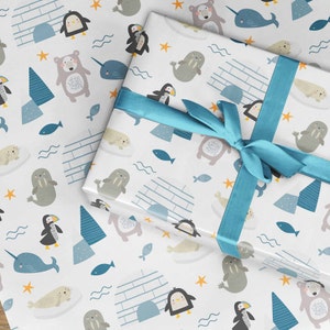 papier d'emballage arctique, d'emballage d'ours polaire, papier d'emballage de pingouin, d'emballage de pôle nord, d'emballage pour enfants