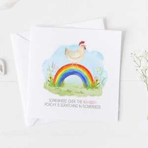 Carte commémorative poulet poule, poulet noir ou poulet blanc ferme cadeau commémoratif pour votre animal de compagnie v8