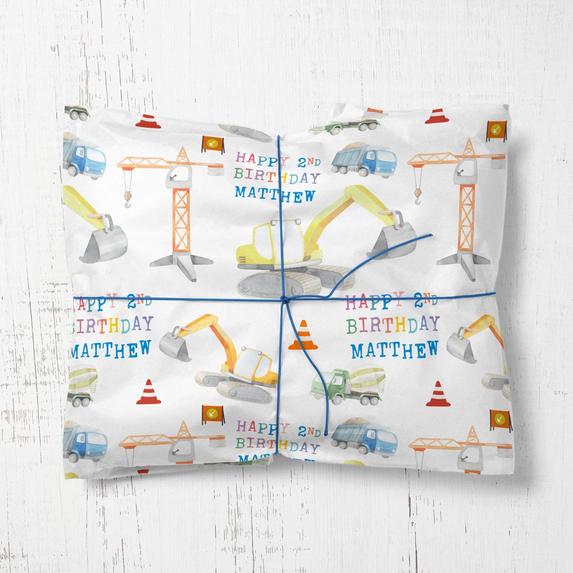 Wrapping Paper Paper, Party & Kids Personalised Builder Construction