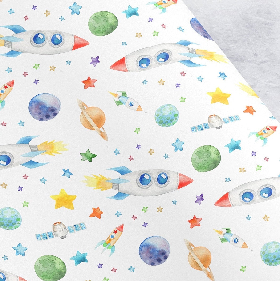 Wrapping Paper Roll Space wrapping paper astronaut birthday Etsy Polska