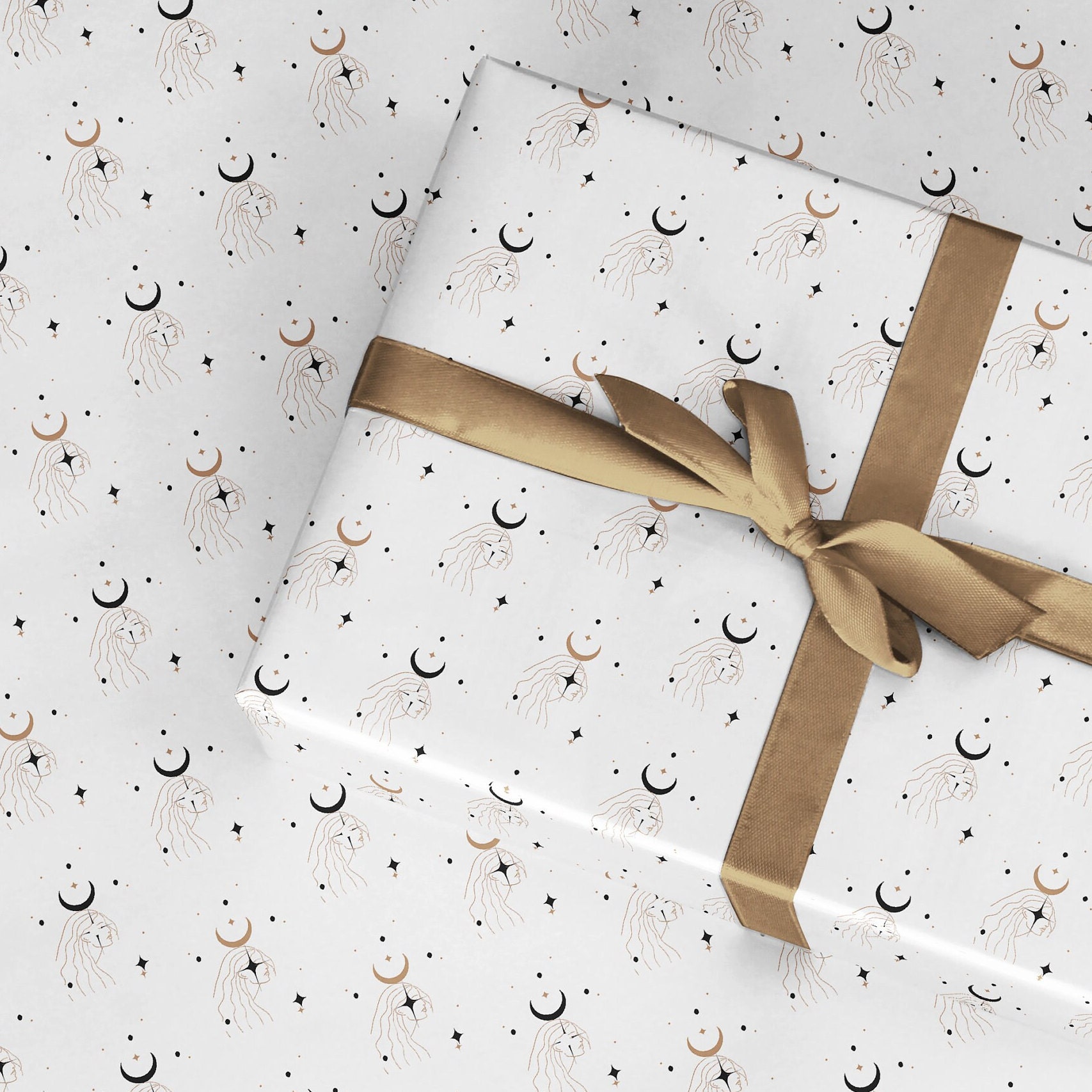 Gift Wrapping Paper Roll Moon and Star Gamer Pattern, Elder Online