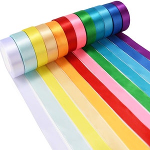 Satin Ribbon for wrapping paper finishing. Gift wrap ribbon. 25mm / 1 inch thick by the metre lots of colours to choose from. UK