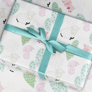 Papier d'emballage de cochon, papier d'emballage de cochon, emballage cadeau en papier d'emballage de ferme, papier d'emballage d'anniversaire pour, papier d'emballage amusant pour, garçons filles