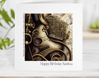 Bass Guitar Birthday Card: Musical Instrument Greeting Card - Etsy