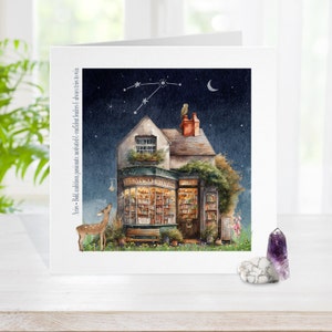 Carte d'anniversaire Bélier, folklore de sorcière de boutique de fées du zodiaque fantastique, carte wicca adulte de constellation (boutique de sorts de magicien de dragon #b3)