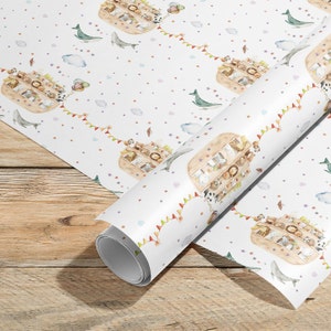Papel de regalo para bautizo del Arca de Noé, bonito papel de regalo para bautizo de ahijada y ahijado, papel de regalo para padrino y madrina, papel de regalo para ahijado y ahijada