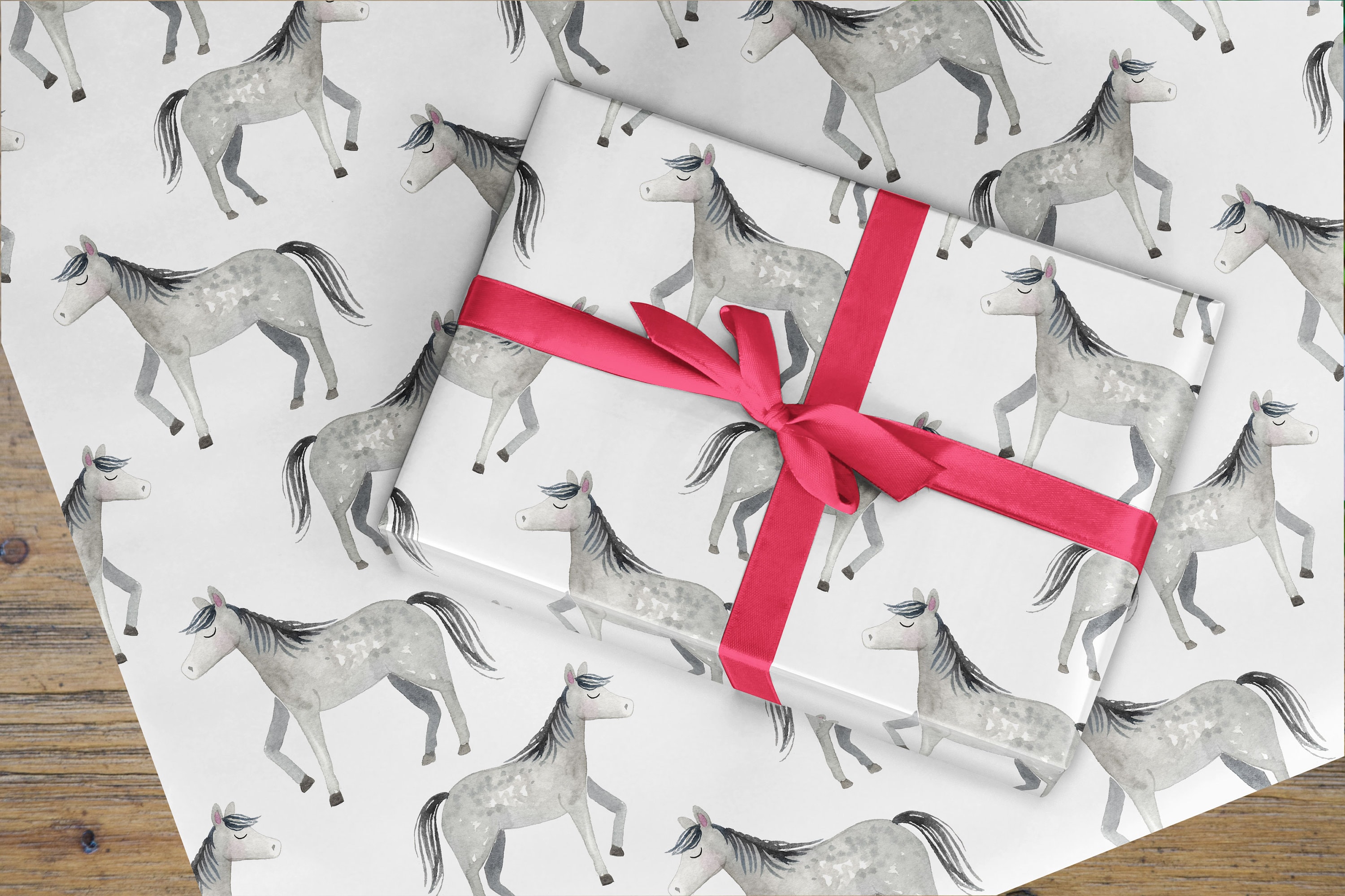 Horse Wrapping Paper Horse Gift Wrap Pony Gift Wrapping Etsy