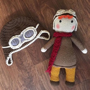 Amelia Earhart doll with matching Aviator hat.