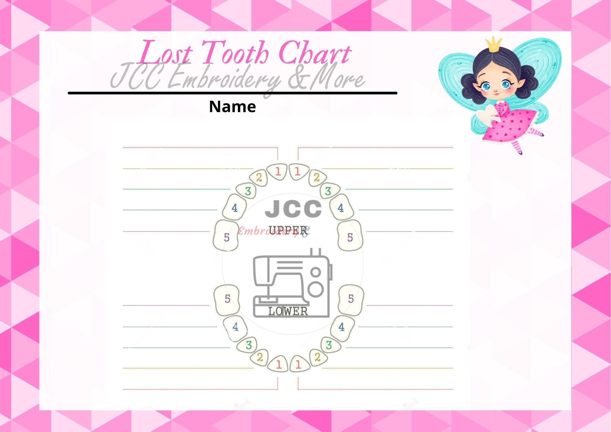 Instant Download printable Lost Tooth Chart | Etsy