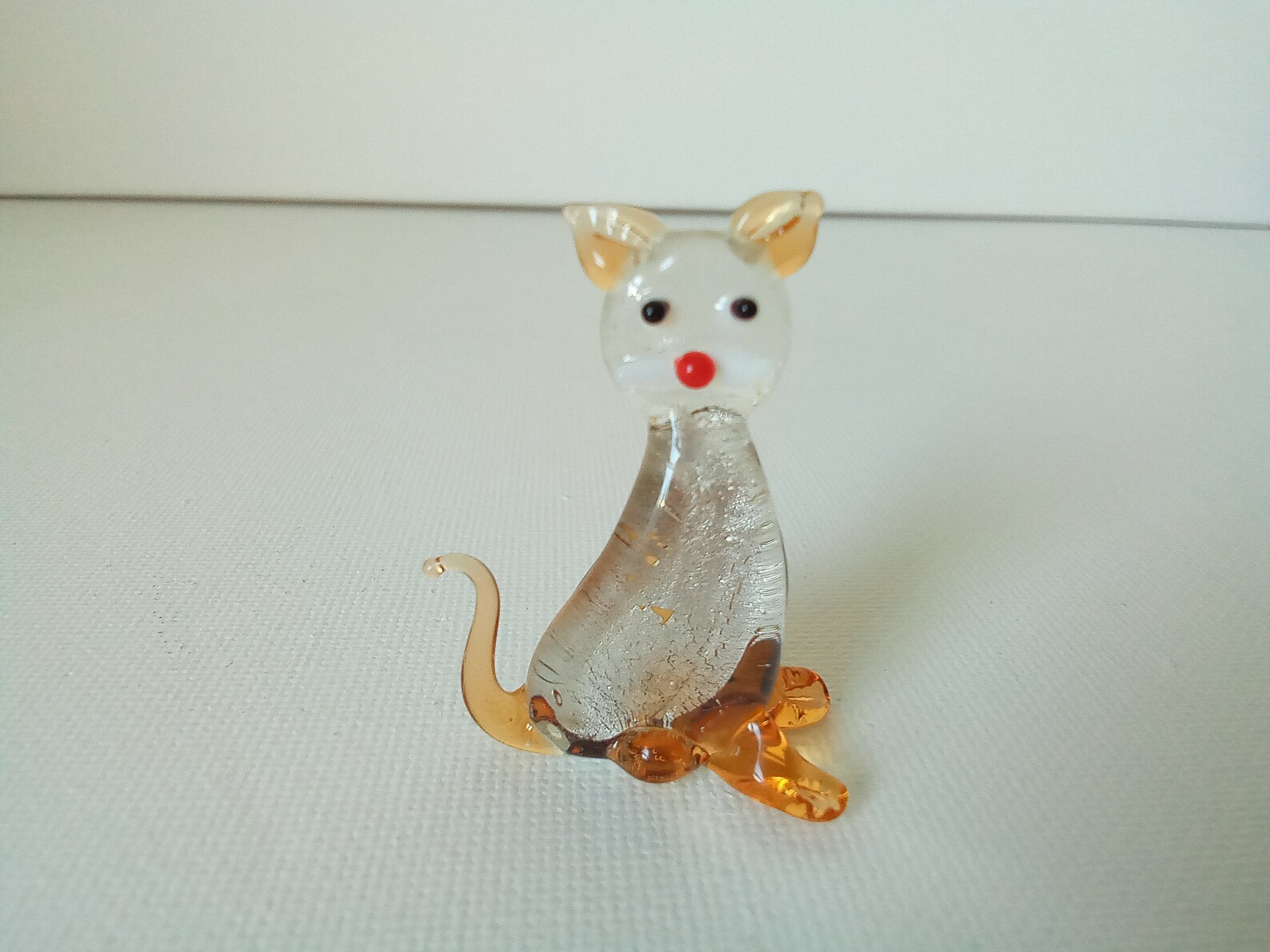 Murano miniature Glass Cats Set of 3 Foiled Amber Glass Etsy