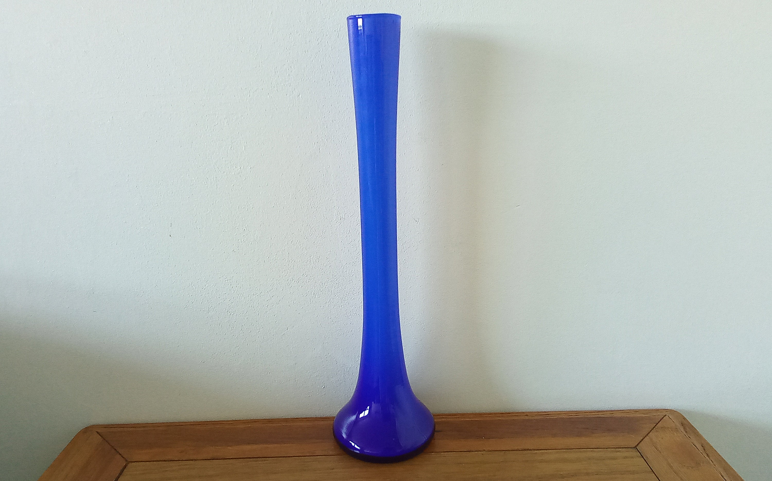 Cobalt Blue Tall Glass Vase Hand Blown Made in Poland | Etsy
