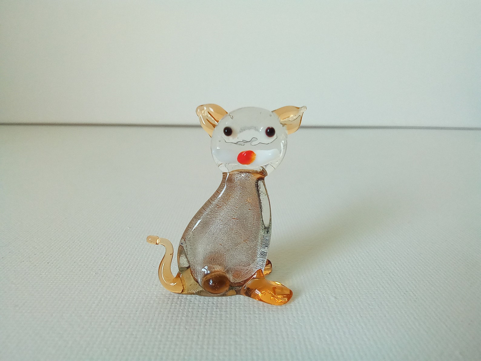 Murano miniature Glass Cats Set of 3 Foiled Amber Glass Etsy