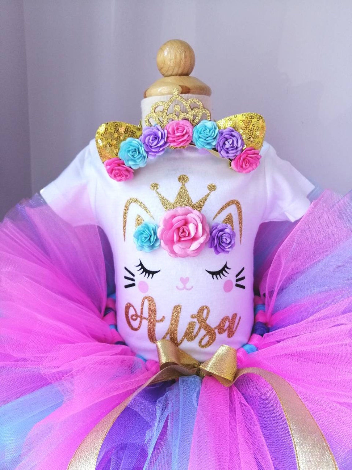 Kitty Cat Outfit kitty Birthday Outfit Baby Girl Kitty Ears Etsy