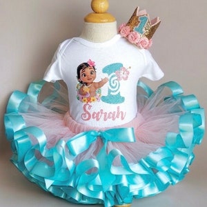 Moana Birthday Outfit, Princess Tutu Dress, Baby Girl Party