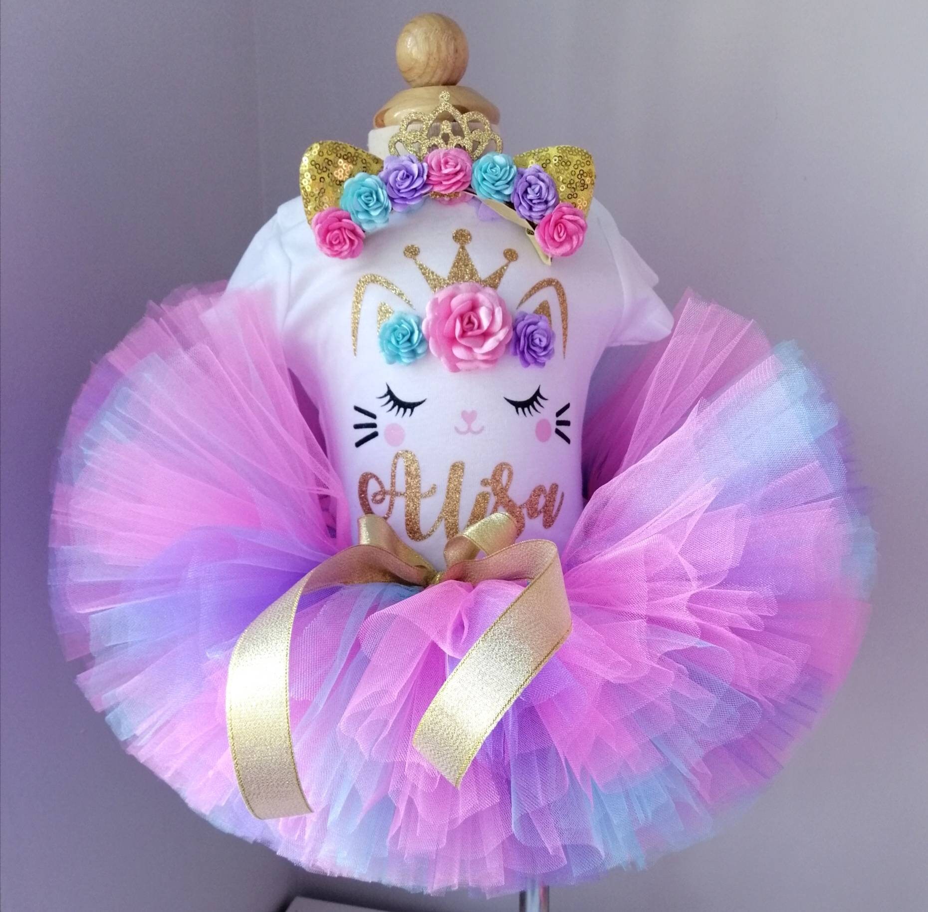 Kitty Cat Outfit kitty Birthday Outfit Baby Girl Kitty Ears Etsy