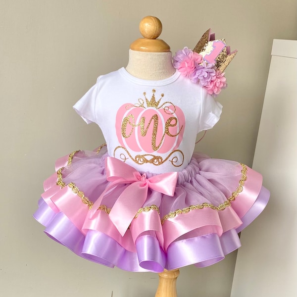 Purple and Pink Princess birthday outfit.Purple and Pink tutu, bodysuit, crown .