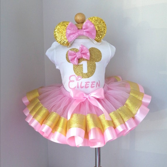 pink and gold minnie mouse tutu