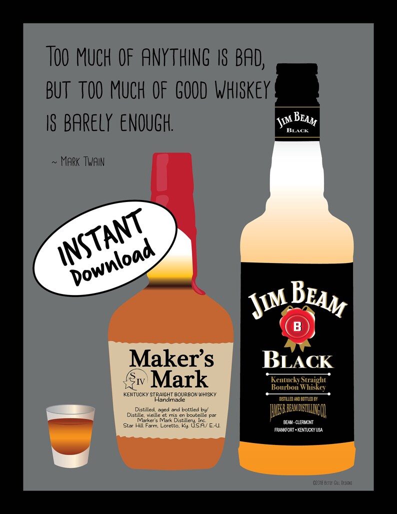 Bourbon and Whiskey Art of Maker's Mark and Jim Beam Etsy