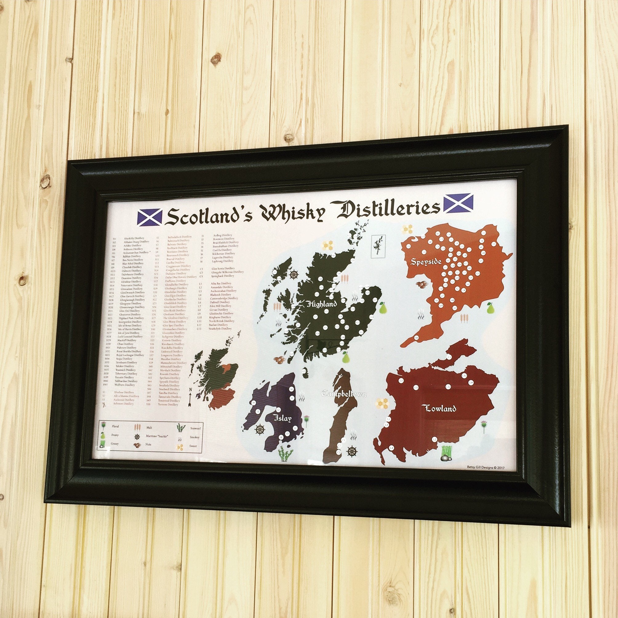 Schottland Whisky Brennereien Karte und Poster für Mann Höhle | Etsy