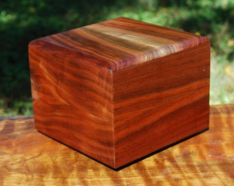 Adult( up to 130 pounds) Memorial Urn-Bottom Loading-Handcrafted from figured curly Black Walnut-FREE Basic Custom Laser Engraving