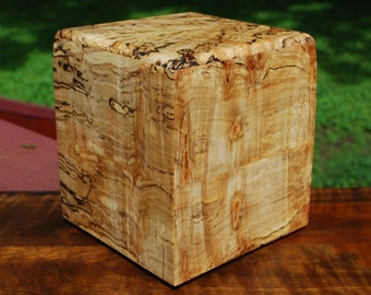 Adult (up to 225 pounds) Urn-Bottom Loading-Handcrafted from dark heavily Spalted Curly Maple-Optional FREE Basic Custom Laser Engraving