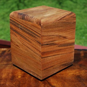 ON SALE-Dog (up to 35 pounds each) Urn/Urns-Bottom Loading-Made from highly figured dark Ambrosia Maple-FREE Basic Custom Laser Engraving
